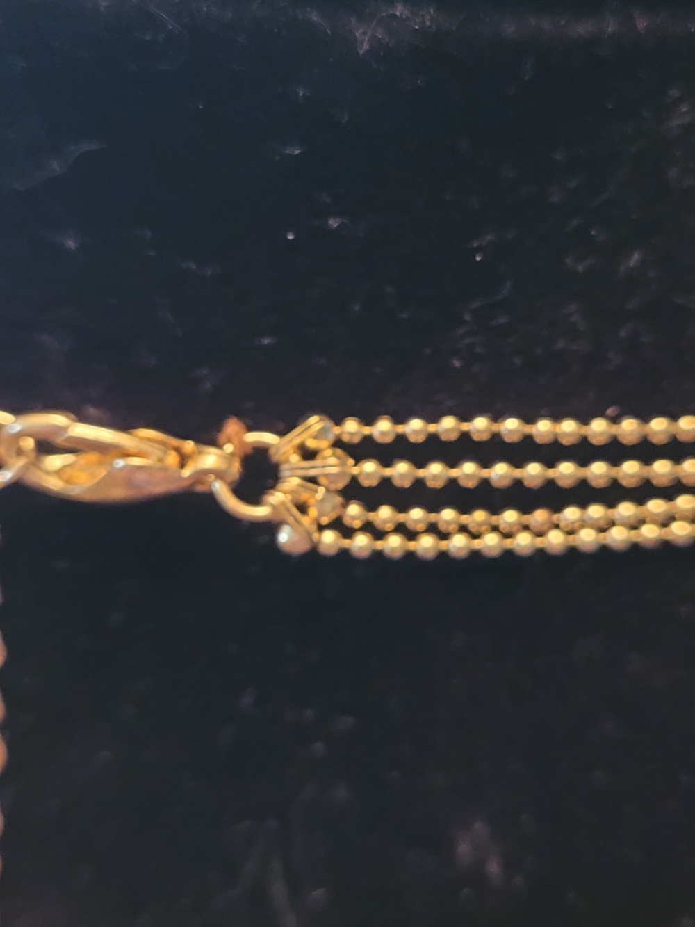 Vintage Style Gold Tone Mesh Bow  Necklace Rhinestone Tassel Statement Adj. - Picture 5 of 5